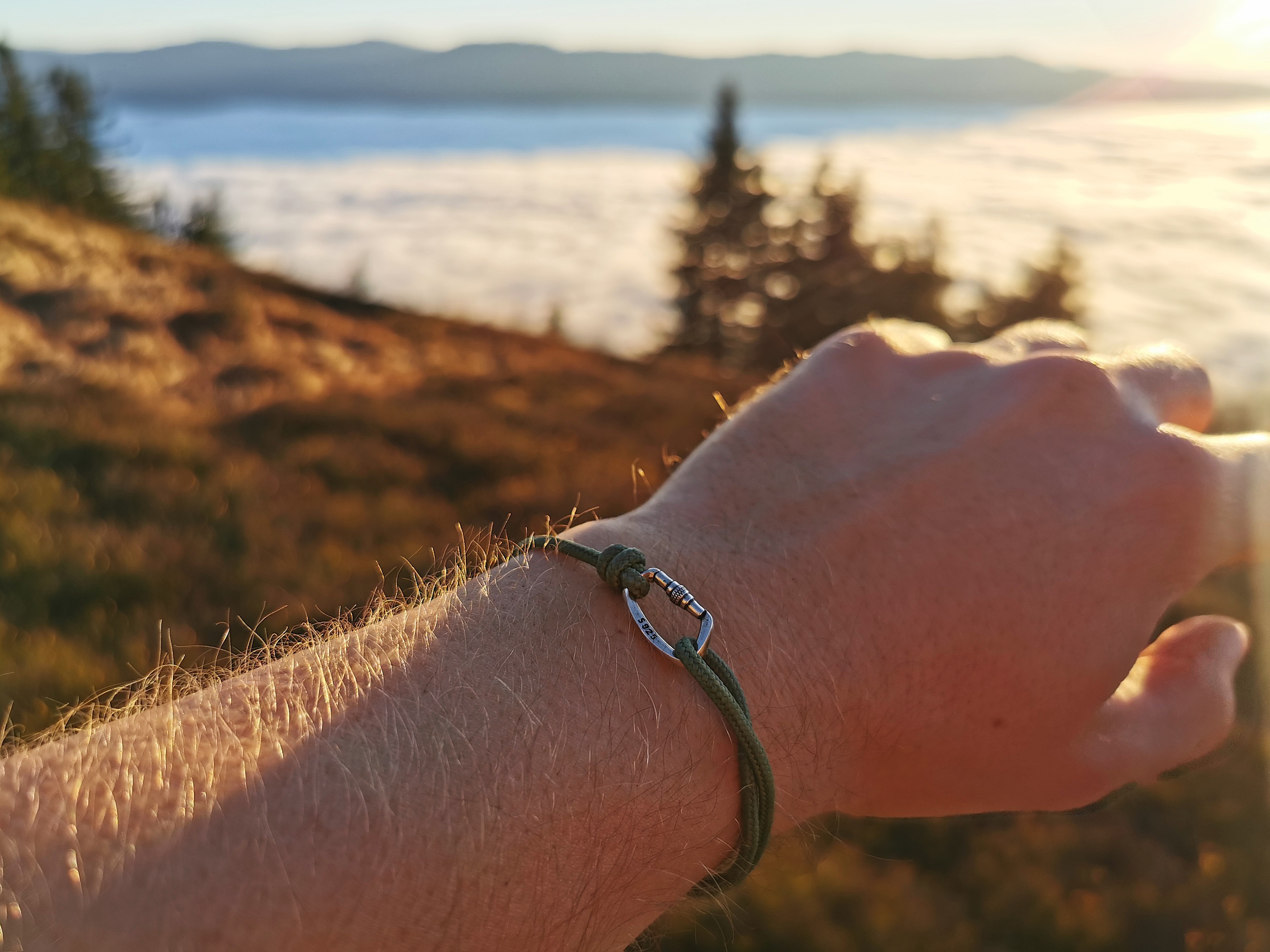 Horolezecký náramek s karabinou mountaino.cz hory a příroda les